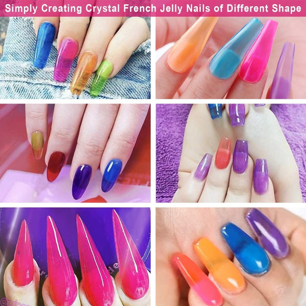Shiny Crystal Rainbow Gel Nail Kit 6PCS