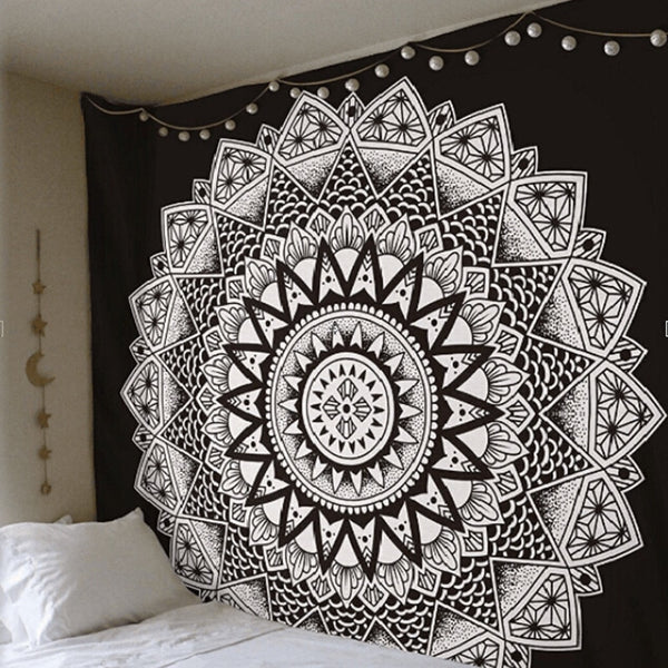 Boho Mandala Tapestry || Dorm Bedroom Wall Hanging