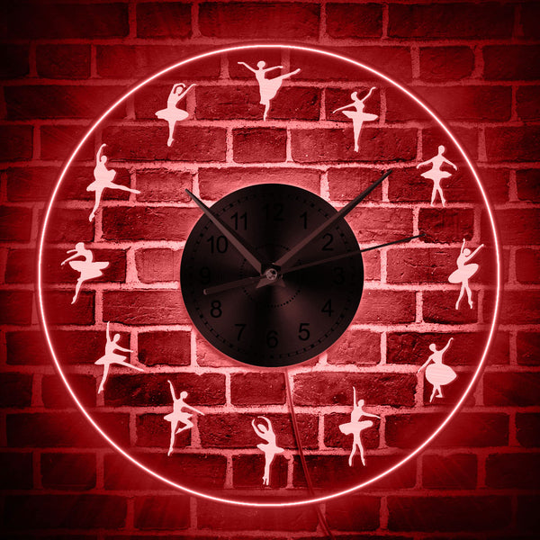 Ballet Dancing Ballerina Transparent LED Wall Clock