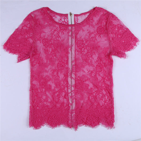 Lace Top with Zipper Detail